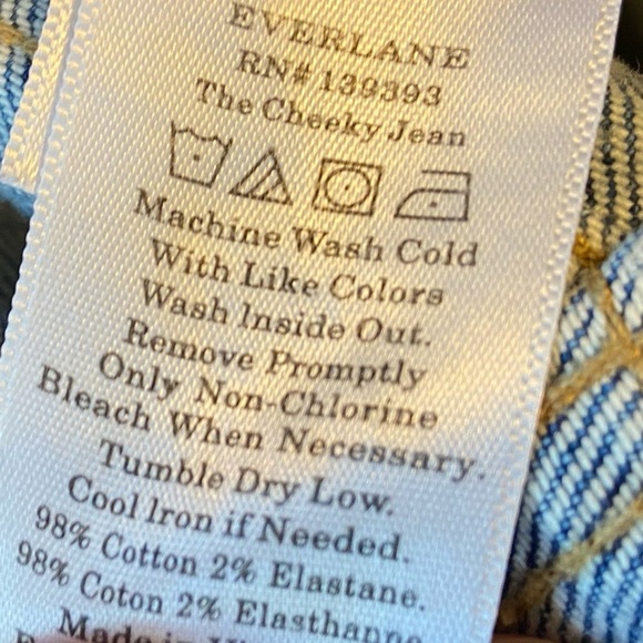 Everlane The Cheeky Jean Classic Blue Raw Hem High Rise Cotton Jeans - Picture 11 of 11